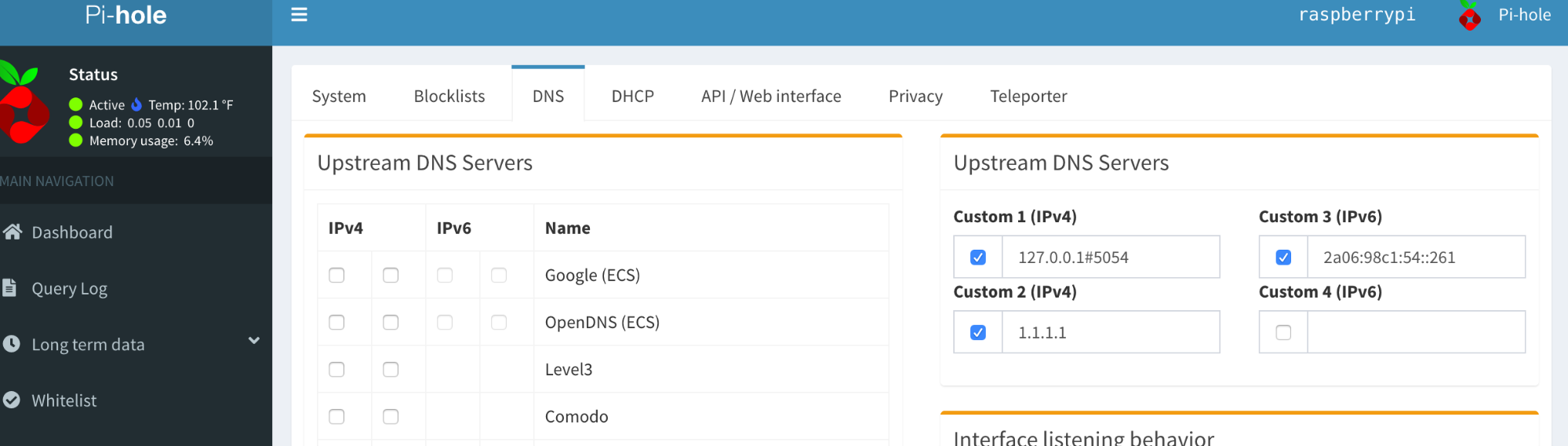 Deploying Gateway using a Raspberry Pi, DNS over HTTPS and Pi-hole